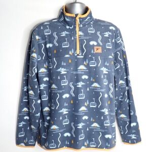 Jack + Sage Men's Loon Mountain Ski Fleece Quarter Zip Pullover Blue Size L